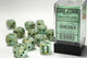 Chessex Marble Green/dark green 16mm d6 Dice Block (12 dice)