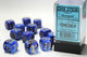 Chessex Vortex Blue/gold 16mm d6 Dice Block (12 dice)
