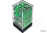 Chessex Translucent Green/white 16mm d6 Dice Block (12 dice) (Spricka i lådan)