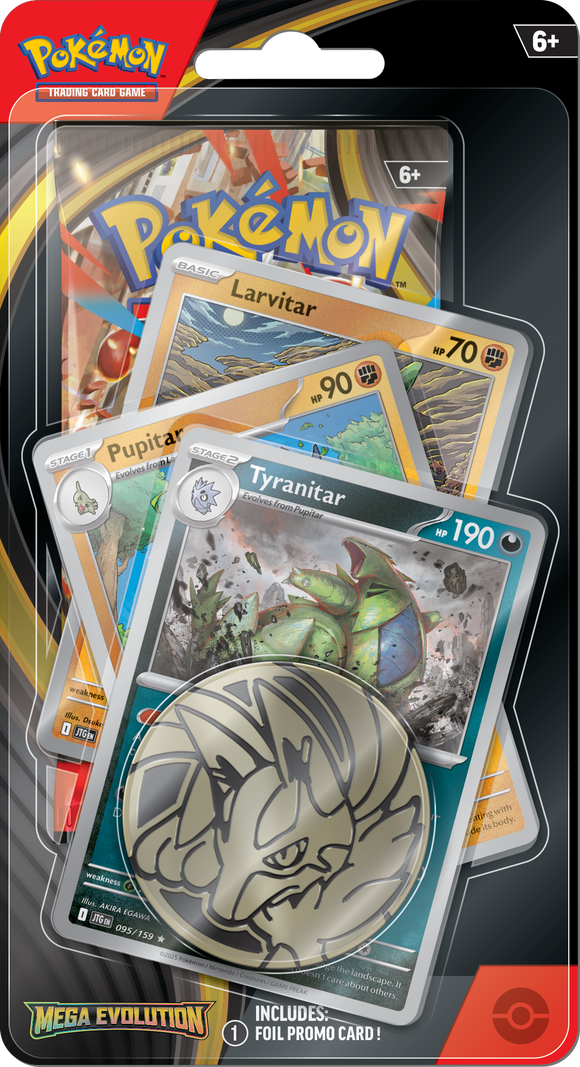 Pokémon TCG: Mega Evolution 1 - Poke Premium Checklane: Tyranitar/Pupitar/Larvitar (Max 1/kund!)