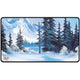 Ultra Pro - Bob Ross Winter Paradise Black Stitched Playmat for Tabletop Gaming