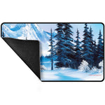 Ultra Pro - Bob Ross Winter Paradise Black Stitched Playmat for Tabletop Gaming