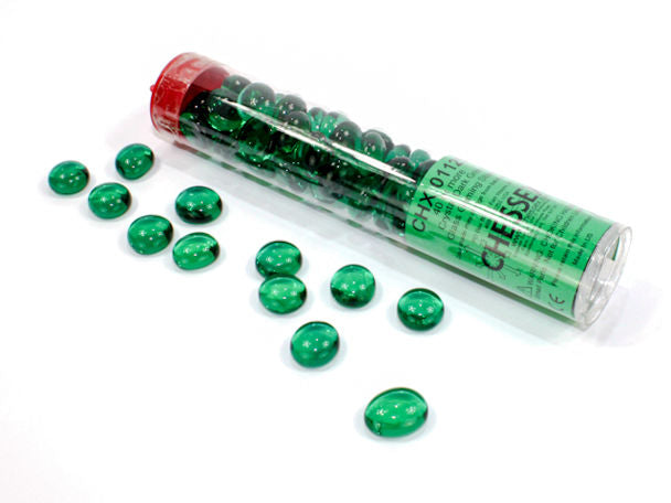 Chessex Gaming Glass Stones in Tube - Crystal Dark Green (40)
