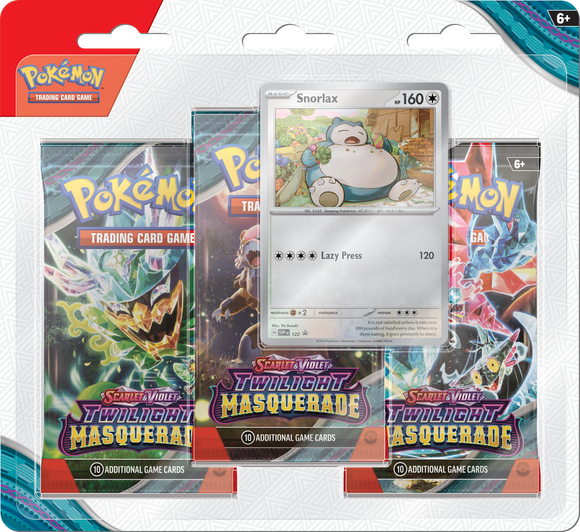 Pokémon TCG: Scarlet & Violet - Twilight Masquerade 3-Pack Booster Blister: Snorlax
