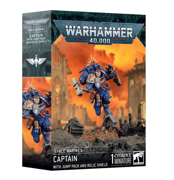 Warhammer 40,000 - Space Marines Captain with Jump Pack and Relic Shield