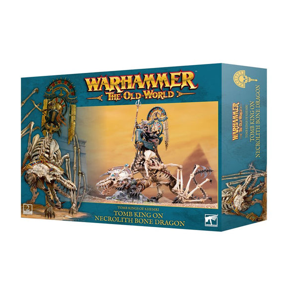 Warhammer The Old World - Tomb Kings Tomb King/Liche Priest on Necrolith Bone Dragon