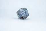 Sirius Dice Christmas Silver Glitter with Red and Green Snowflakes SnowGlobe 54mm D20