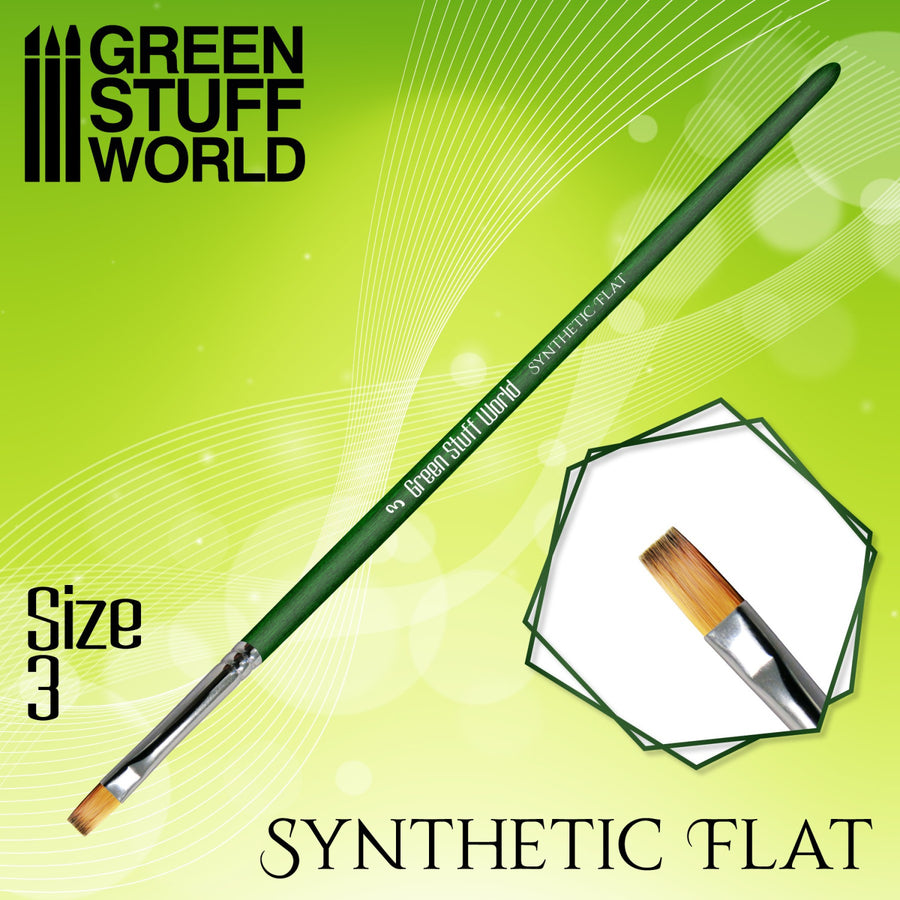 Green Stuff World - GREEN SERIES Synthetic Flat Brush (Multiple)