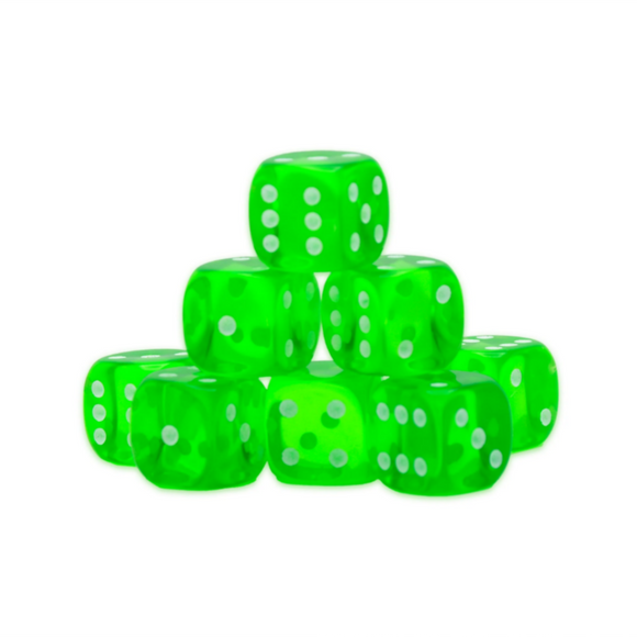 Gemstone Dice 15mm D6 (8)(multiple colors)