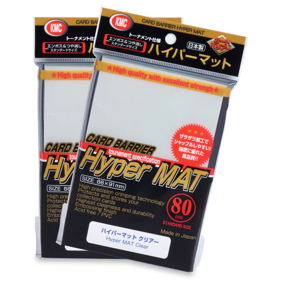 KMC Standard Sleeves - Hyper Mat Clear (80 Sleeves)