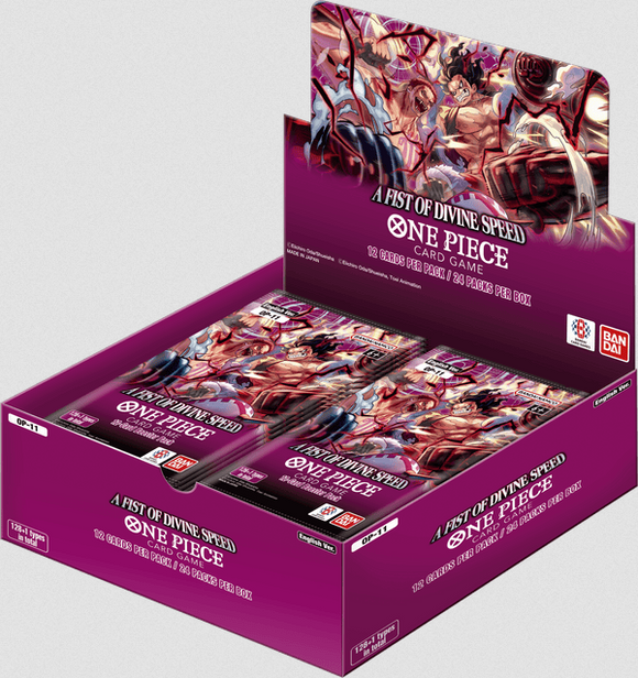 One Piece Card Game - OP 11: A Fist of Divine Speed Booster Display
