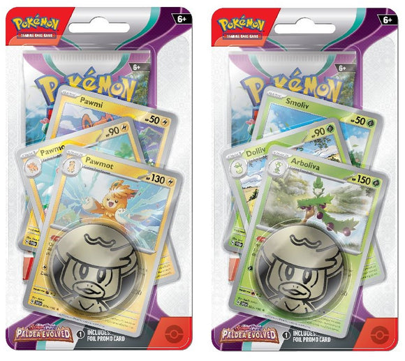 Pokémon TCG: Scarlet & Violet - Paldea Evolved 1-Pack Premium Checklane Blister (Multiple)