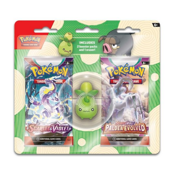 Pokémon TCG:  Pokémon TCG: 2 Booster Packs & Smoliv Eraser