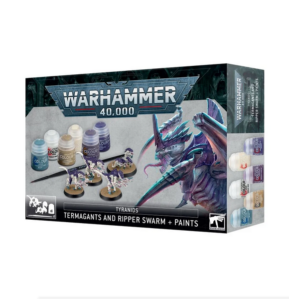 Warhammer 40,000 - Tyranids: Termagants and Ripper Swarm + Paints Set