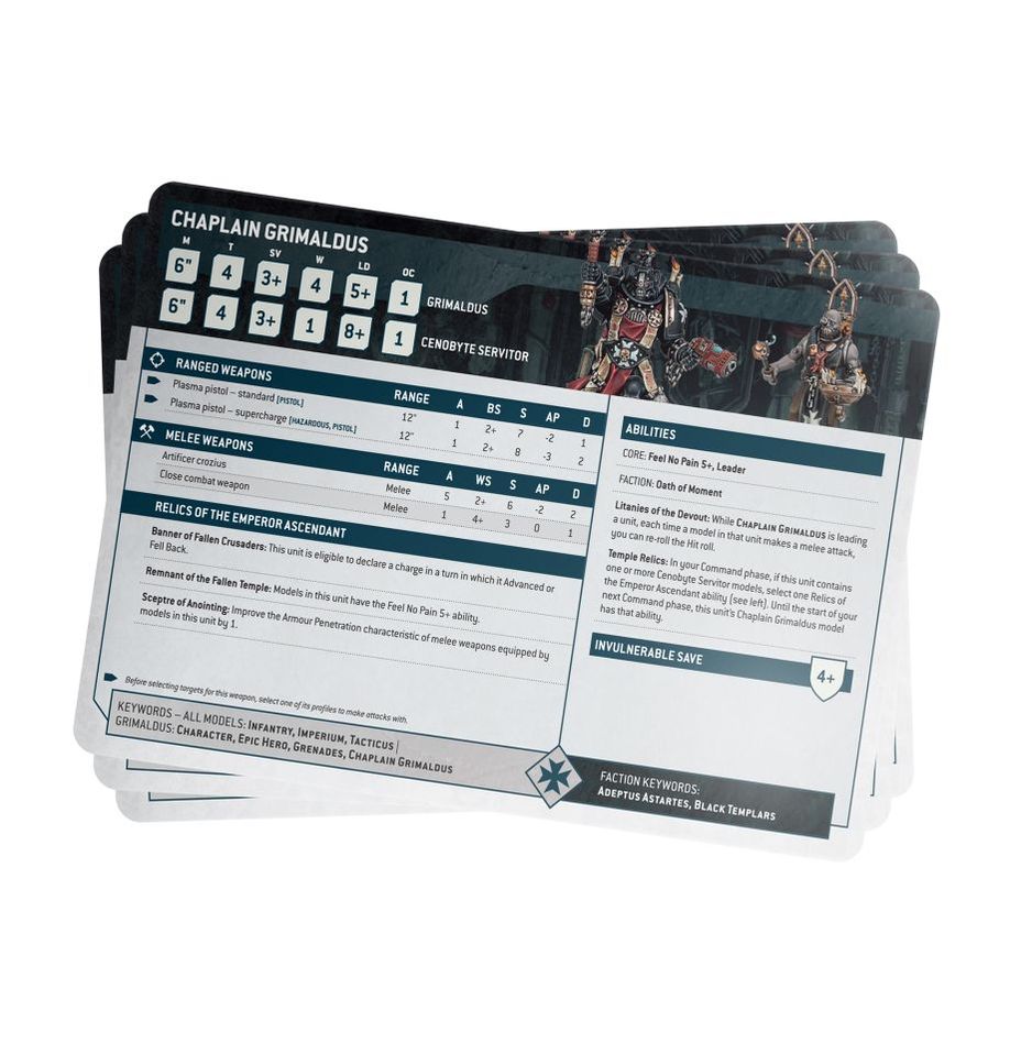 Black Templars in Warhammer 40K 10th Edition - Full Index Rules, Datasheets  and Launch Detachment ウォーハンマー 40000 DATASHEET CARDS: BLACK TEMPLARS (ENG) 55-52E