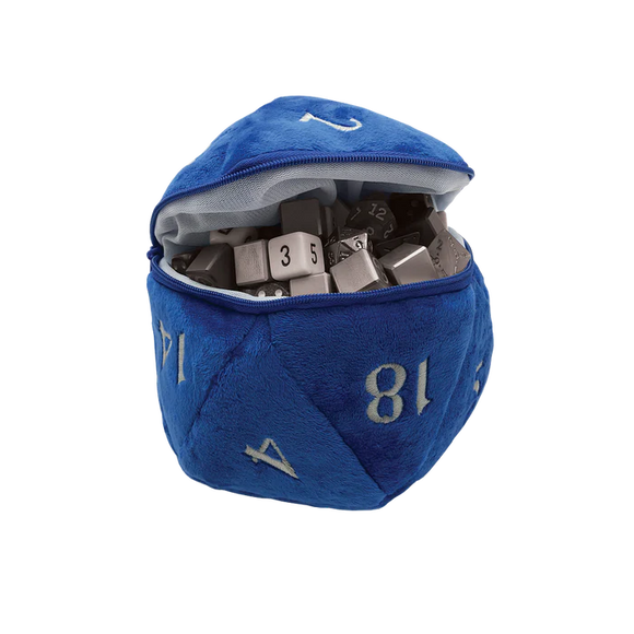 D20 Plush Dice Bag Blue