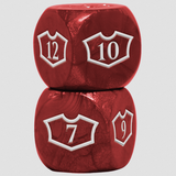 Ultra Pro Deluxe D6 Loyalty Dice Set (4ct) with 1-6 & 7-12 for Magic: The Gathering - Mountain Red