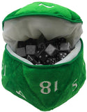 D20 Plush Dice Bag Green