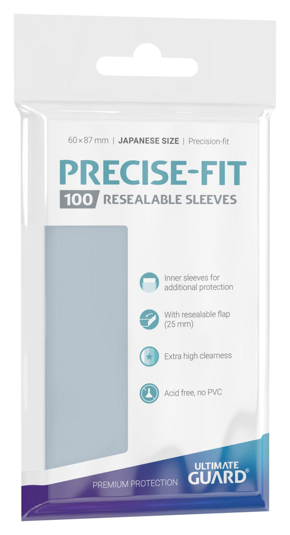 Ultimate Guard Resealable Precise-Fit Sleeves Japanese Size Black (100)