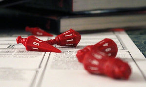 Poly Hero Warrior Dice Set - Crimson with Bone White